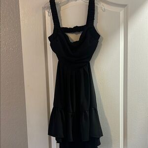 SHEIN Black Ruched Cowl Neck Sundress